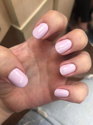 Light pink round gel manicure