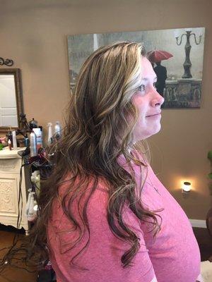 Partial highlights and layered hair cut