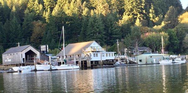 Marina view from the Siuslaw River.