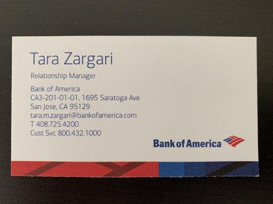 Tara specializes in opening banking accounts at this branch.