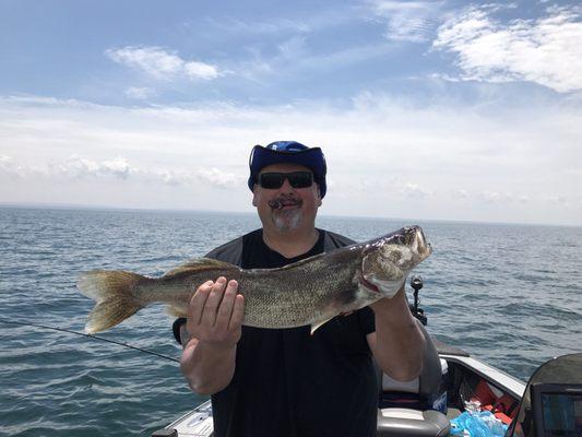 Big fat walleye in the boat