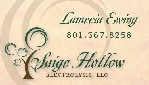 "Saige Hollow Electrolysis " Professional license since 1999.