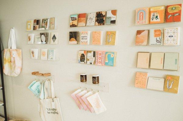 Locally made greeting card wall