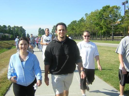 Sean Millhouse leading his walking group during the March of Dimes Walk America.