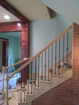 Custom rails made with stairs.