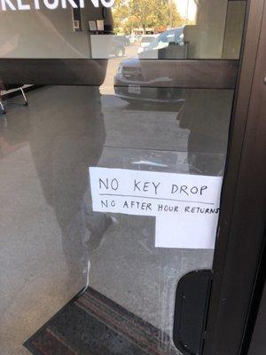 No key drop