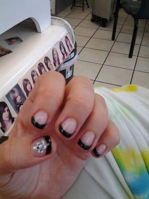 Black-french, GEL nails.. Takes a while, but totally worth it!