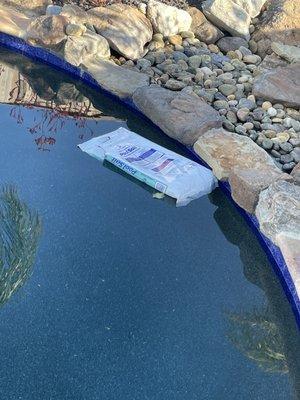 Salt bag in the pool