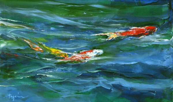 Tagami's oil painting titled "Koi."