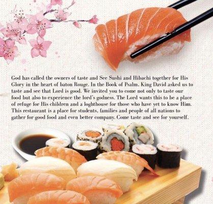 Sushi church (via the menu)