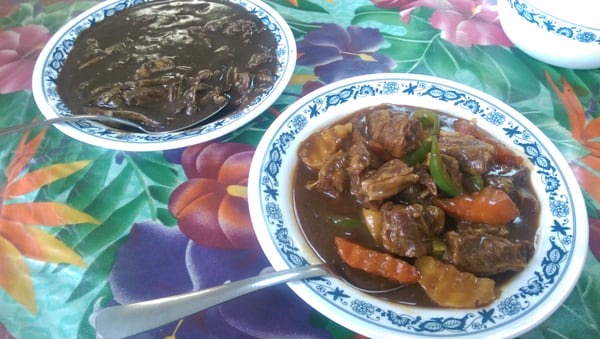 Dinuguan and beef Afritada