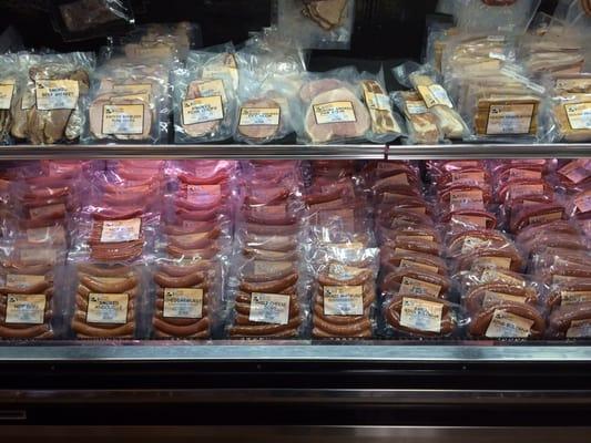 Hungry for smoked hot dogs, brats and Bologna?  We have several choices, all made right here at Prems!