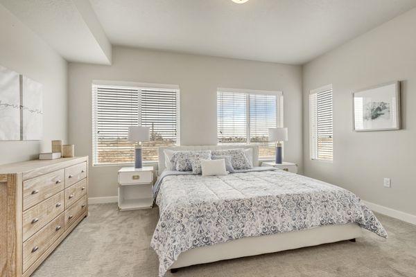 Bedroom with carpeted flooring