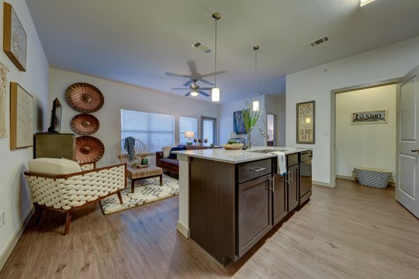 Open concept kitchen & living room