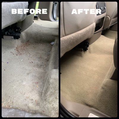 We provide deep carpet clean for your vehicle, and don't worry we also deep clean seats.