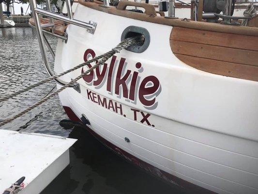 Boat Lettering by Kemah Coach