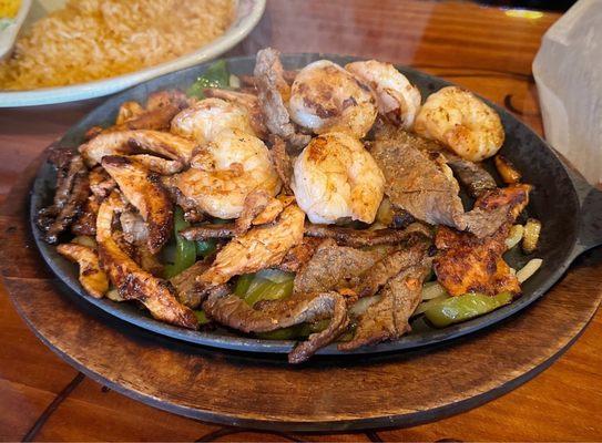 Steak, Pork & Shrimp Fajitas