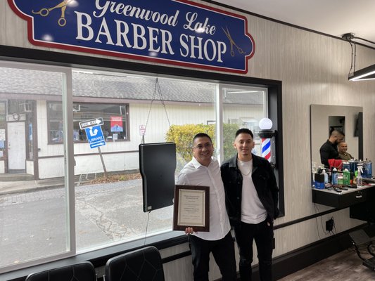 Both currently working at the second location Nice & Sharp Barber Shop in Warwick NY.