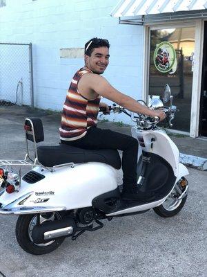 Mr Robert purchasing his brand new Classic Jet Scooter. Enjoy and thanks for doing business with us.