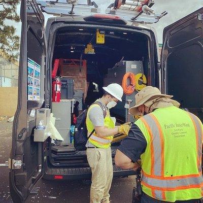 Inspectors setting up for SB721 inspections.