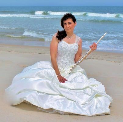 Flutist Michele of www.BridalMusic.org at the Jersey Shore!