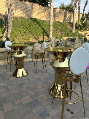 Gold cocktail table sets