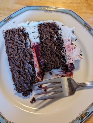 Chocolate cake, vanilla buttercream, and organic cherry compote filling. Vegan, gluten-free, and wonderful!