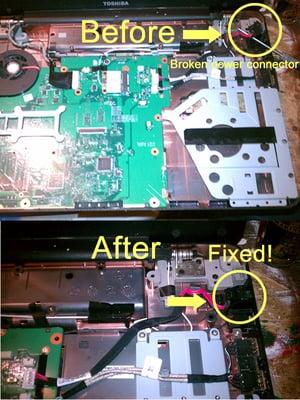 Power Jack repair on Toshiba laptop