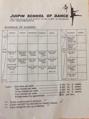 I dropped by to find info about the dance school and got this flyer! Hope it helps others!