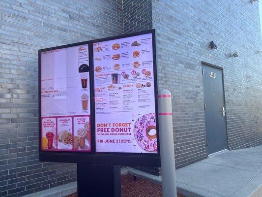 Drive thru menu