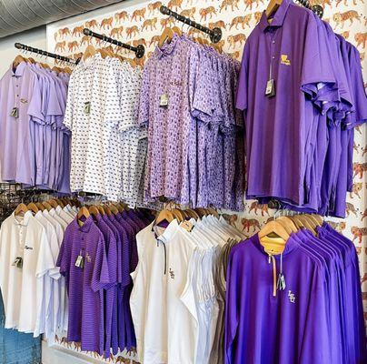 Mens golf polos, vests, and pullovers at B-Unlimited LSU.