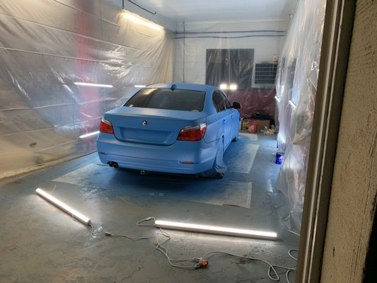 Our shop! Laguna Seca blue full car dip