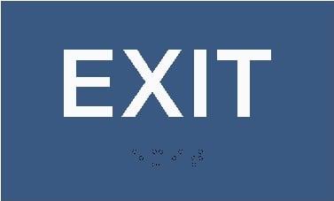 Tactile exit sign with grade 2 braille