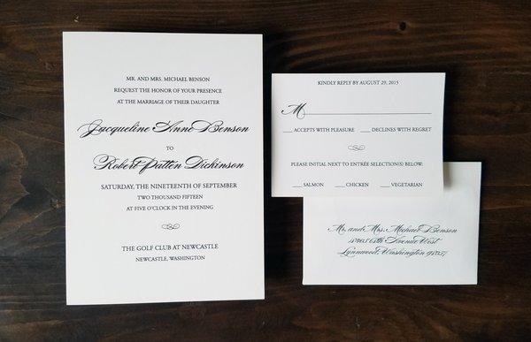 Elegant and timeless with multiple printing options available including letterpress, thermography, foil and digital.