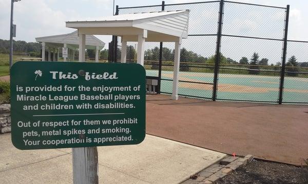 Special needs baseball field