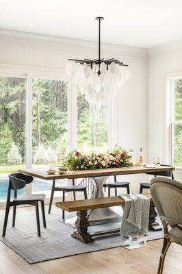 Dining room with dining bench