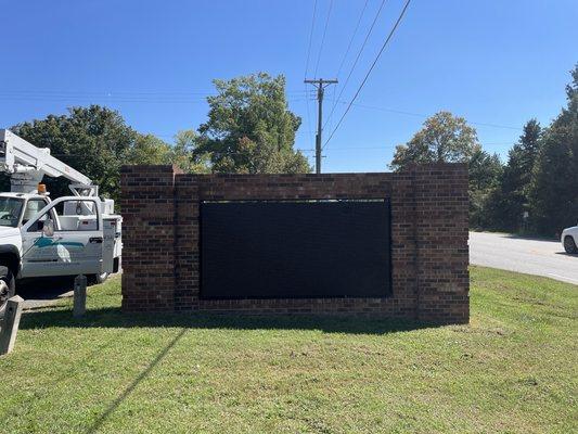 Electronic message center sign installation for Churchland elementary school