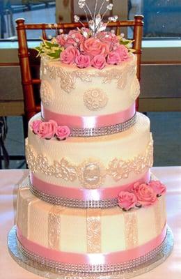 Lace and Pink Roses