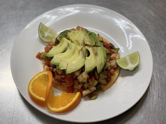 Tostada De Camarón Ceviche