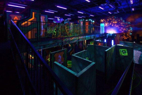 2 story laser tag arena, up to 20 players in a single game!