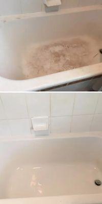 Before & after Pro bathtub Cleanup