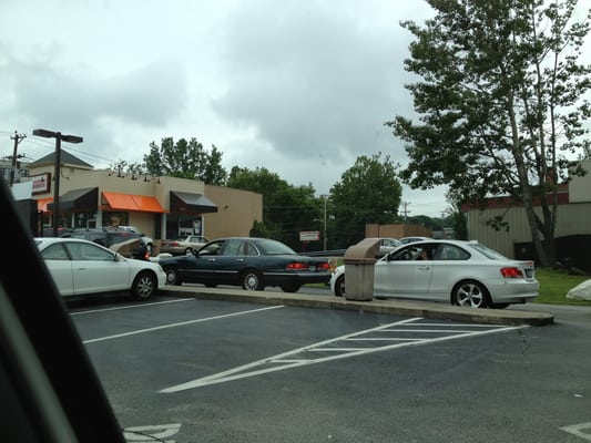 Long drive thru line on a Saturday morning!