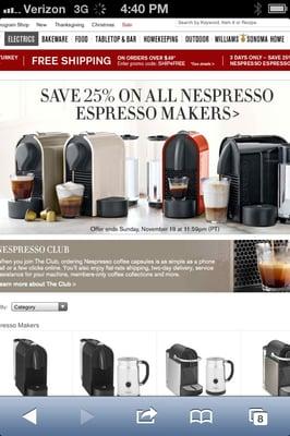 Nespresso sale