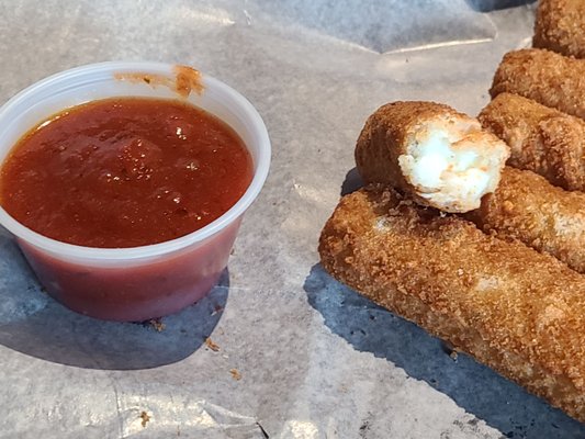 Pretty tasty Mozzarella Sticks.