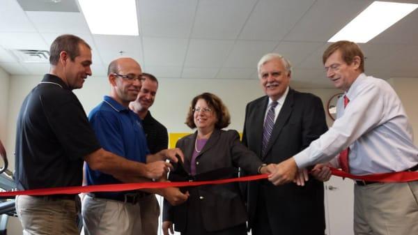 Senator Linda Greenstein, Mayor Peter Cantu and Peter Crowley welcome Jersey PT to Plainsboro