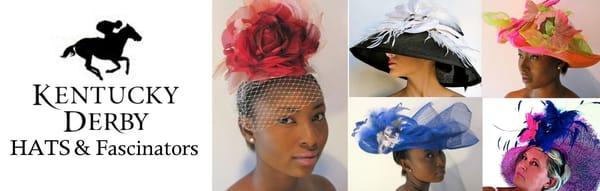 Kentucky derby hats, fascinators, wedding hats & veils custom made in USA.