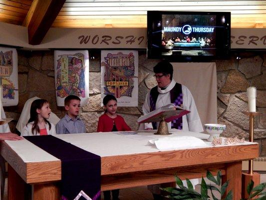 First Communion at Altar