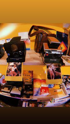 Vintage Polaroid cameras