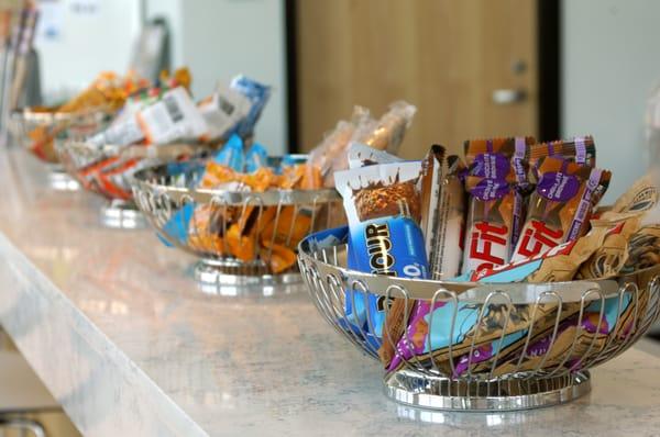 The ICC CougarPlex Juice Bar is fully stocked to make fresh, healthy snacks to complement your workout routine!