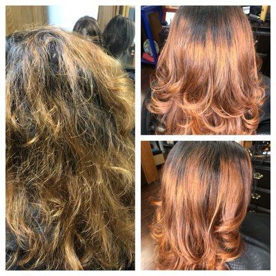 BEFORE & AFTER Rosegold Umbre